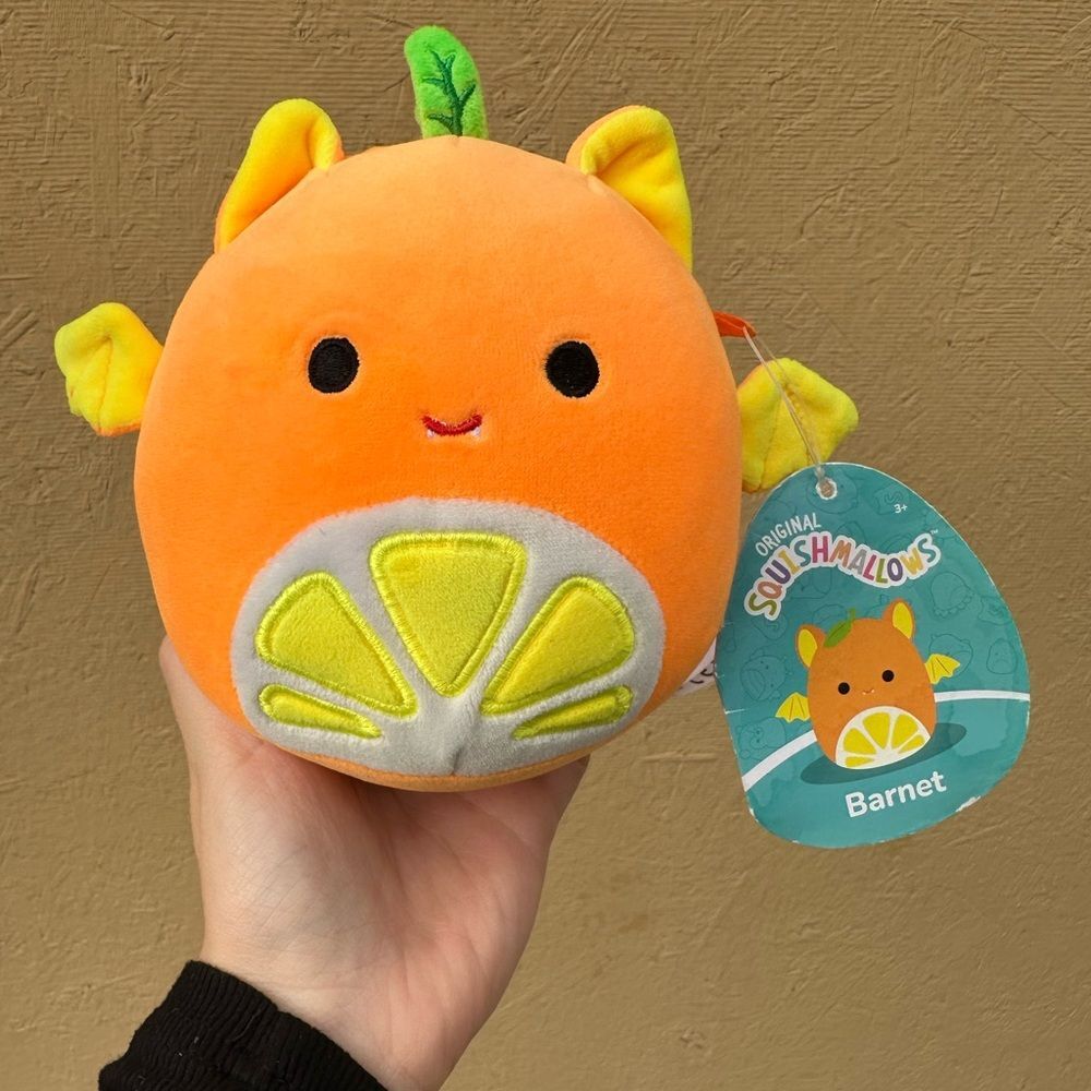 NWT 5” Barnet the Orange Fruit Bat Squishmallow Blacklight Collection
